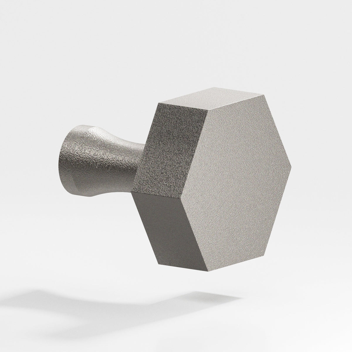 Colonial Bronze 132 Hexagonal Knob with Flared Post, 1-1/2 in - Frost Nickel™