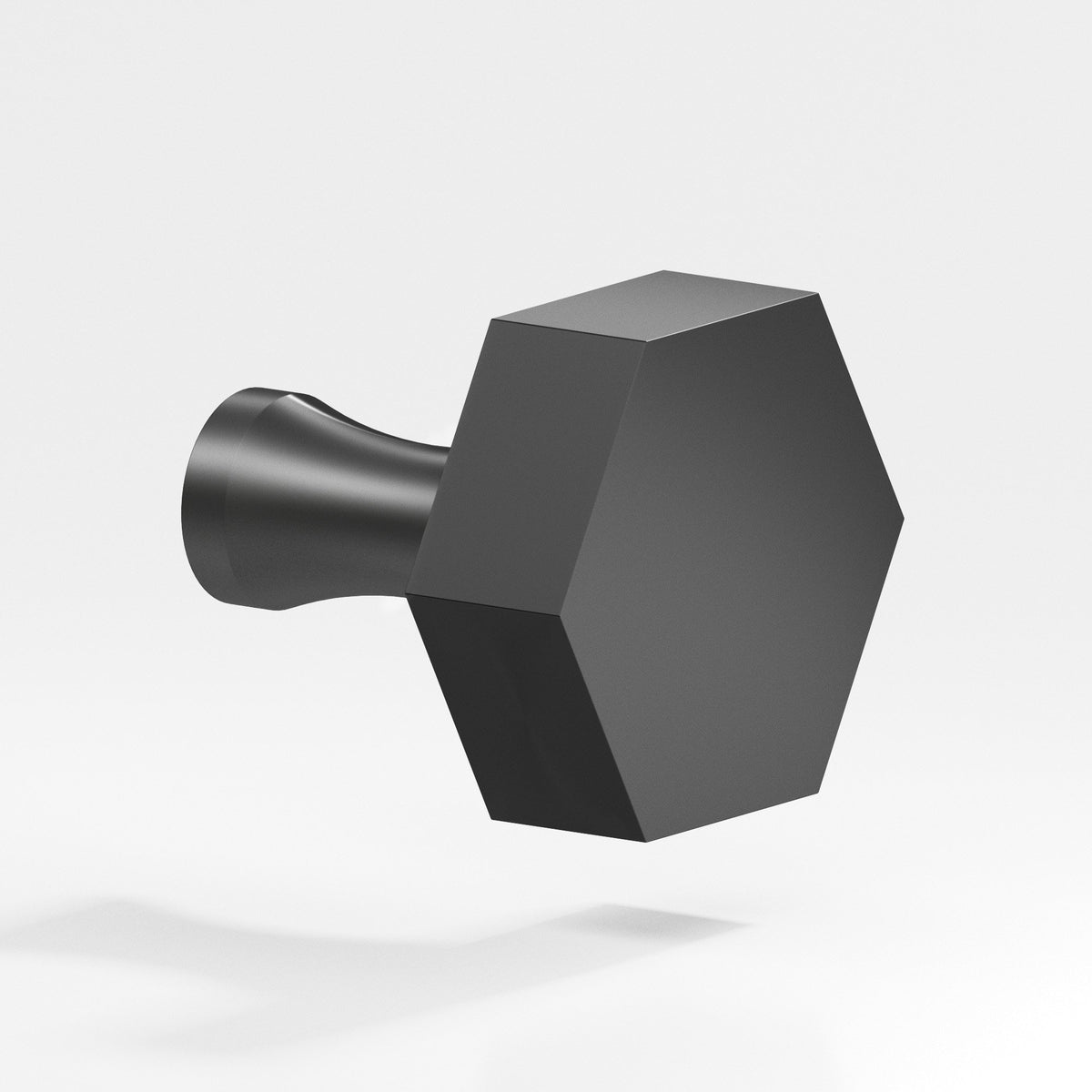 Colonial Bronze 130 Hexagonal Knob with Flared Post, 1 in - Matte Graphite