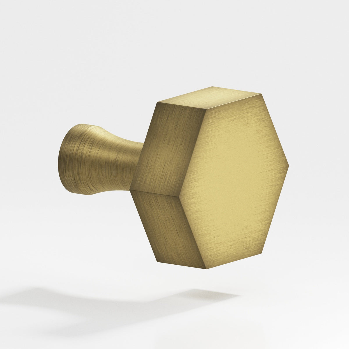 Colonial Bronze 131 Hexagonal Knob with Flared Post, 1-1/4 in - Matte Antique Satin Brass
