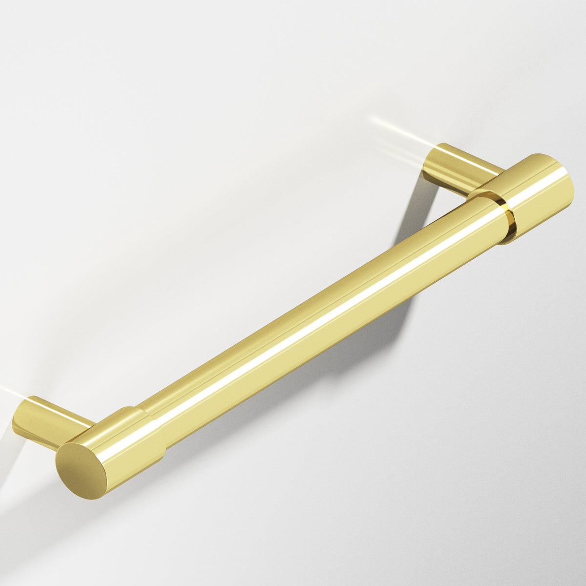 Colonial Bronze 1347 Round Pull with Turned-Down Bar and Straight Posts, 1/2 in Diameter - Polished Brass