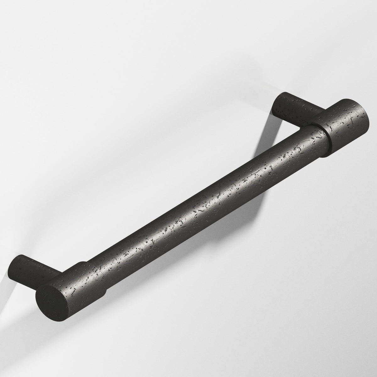Colonial Bronze 1347 Round Pull with Turned-Down Bar and Straight Posts, 1/2 in Diameter - Distressed Satin Black