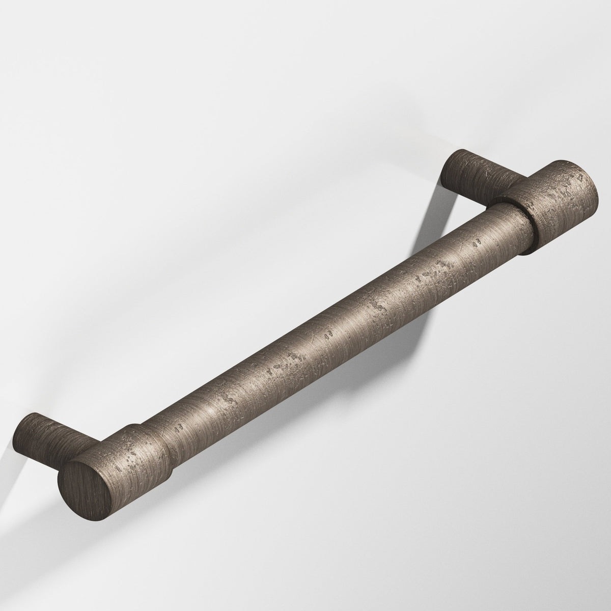 Colonial Bronze 1347 Round Pull with Turned-Down Bar and Straight Posts, 1/2 in Diameter - Distressed Pewter