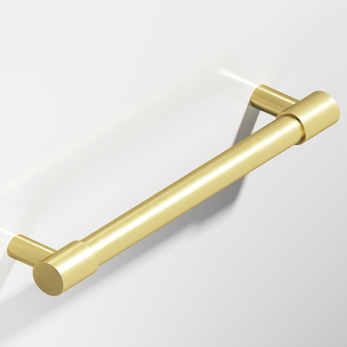 Colonial Bronze 1346 Round Pull with Turned-Down Bar and Straight Posts, 5/8 in Diameter - Matte Satin Brass