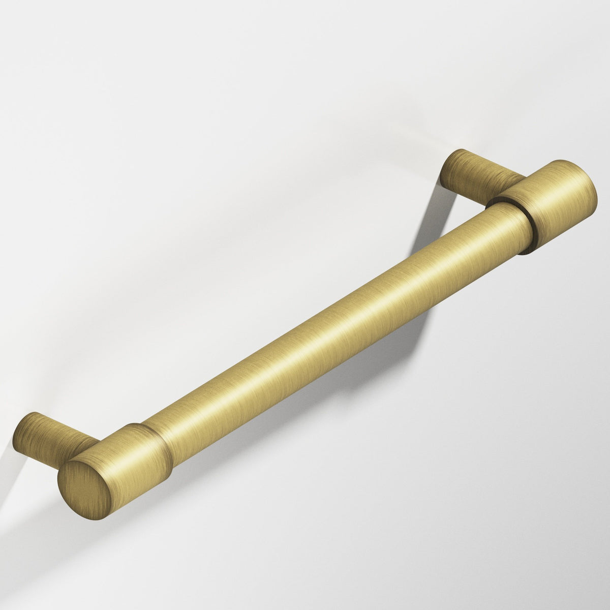 Colonial Bronze 1346 Round Pull with Turned-Down Bar and Straight Posts, 5/8 in Diameter - Matte Antique Satin Brass