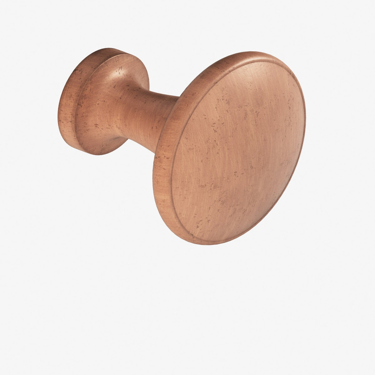 Colonial Bronze 137 Round Flat-Top Knob, 1-1/16 in Diameter - Distressed Antique Copper
