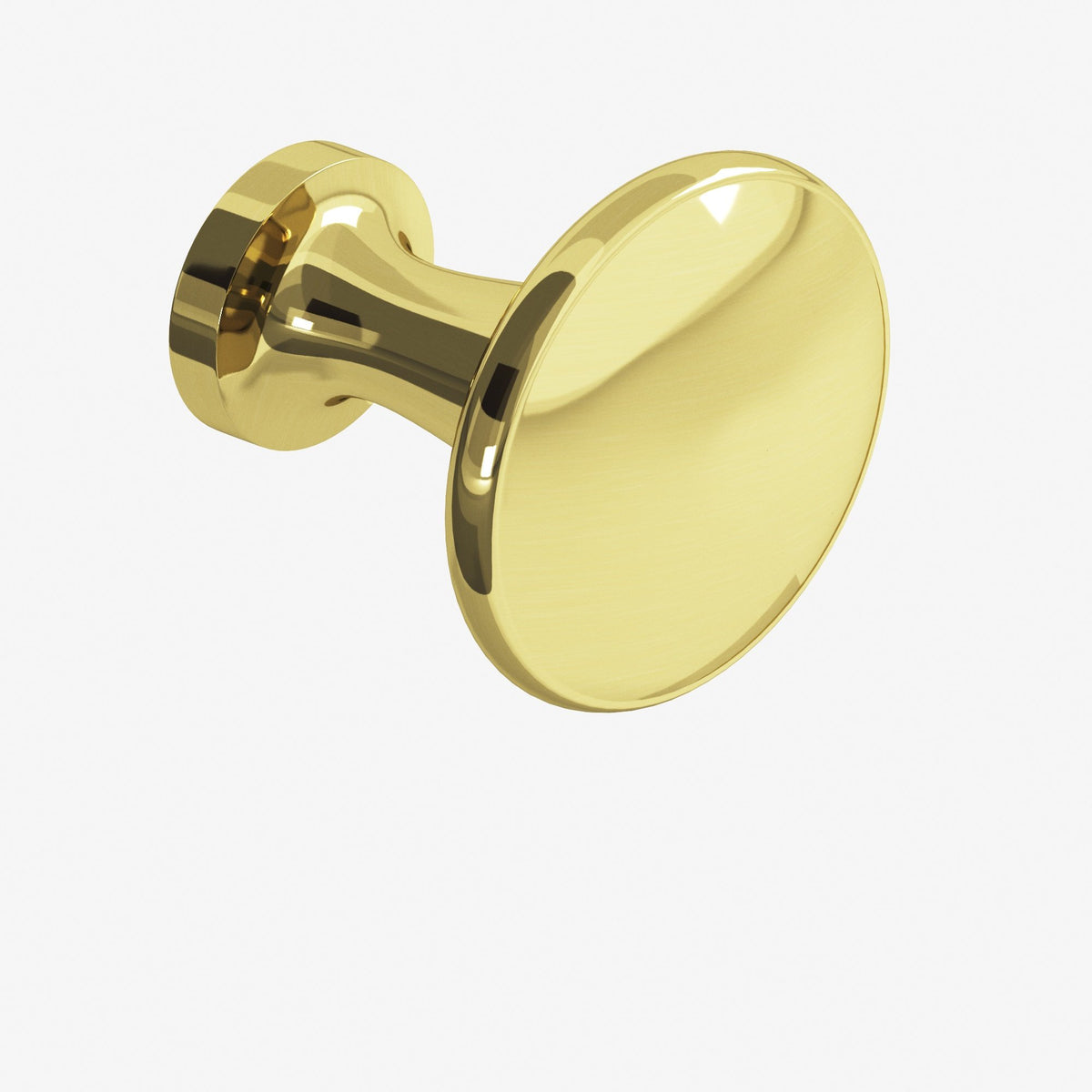 Colonial Bronze 137 Round Flat-Top Knob, 1-1/16 in Diameter - Unlacquered Polished Brass