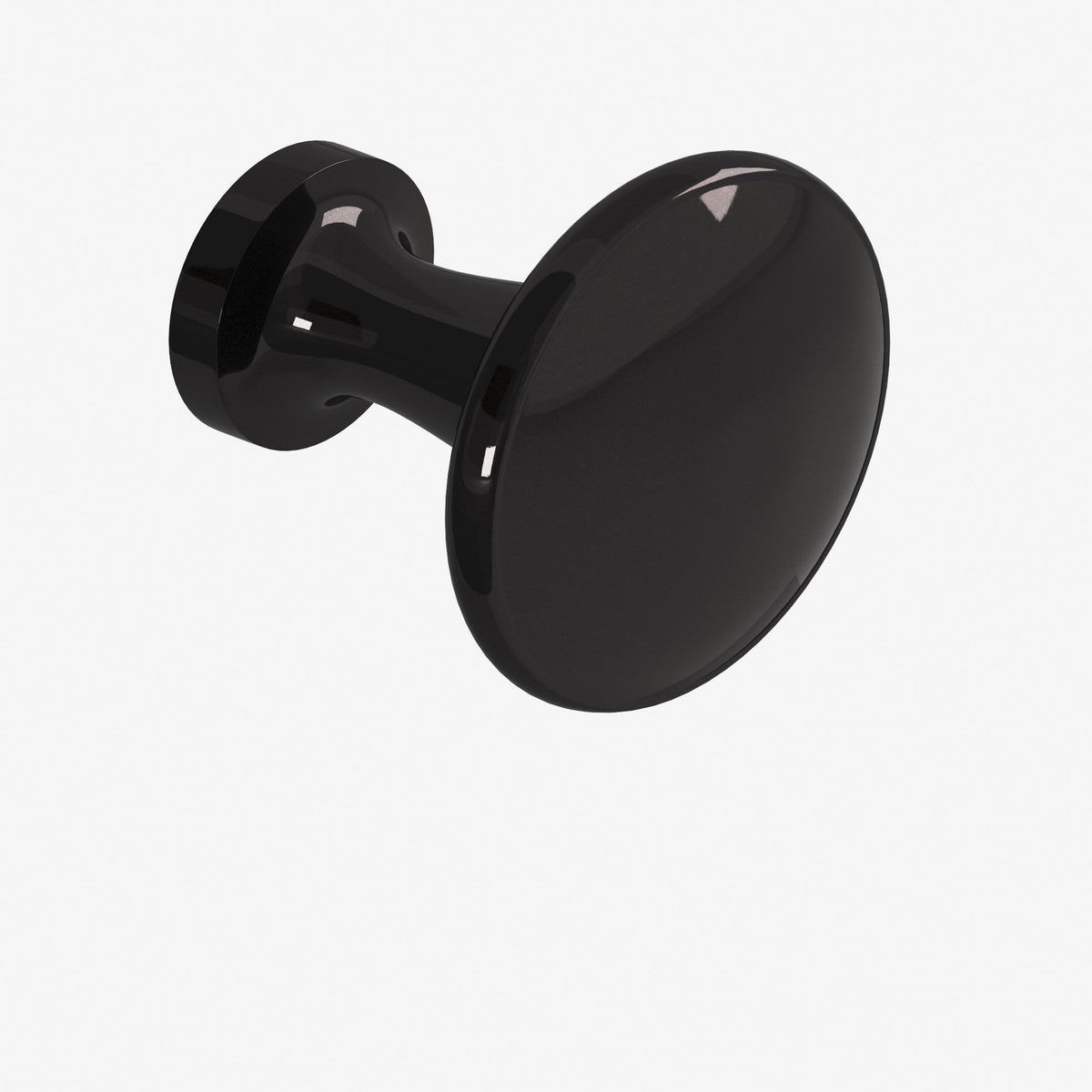 Colonial Bronze 137 Round Flat-Top Knob, 1-1/16 in Diameter - Satin Black