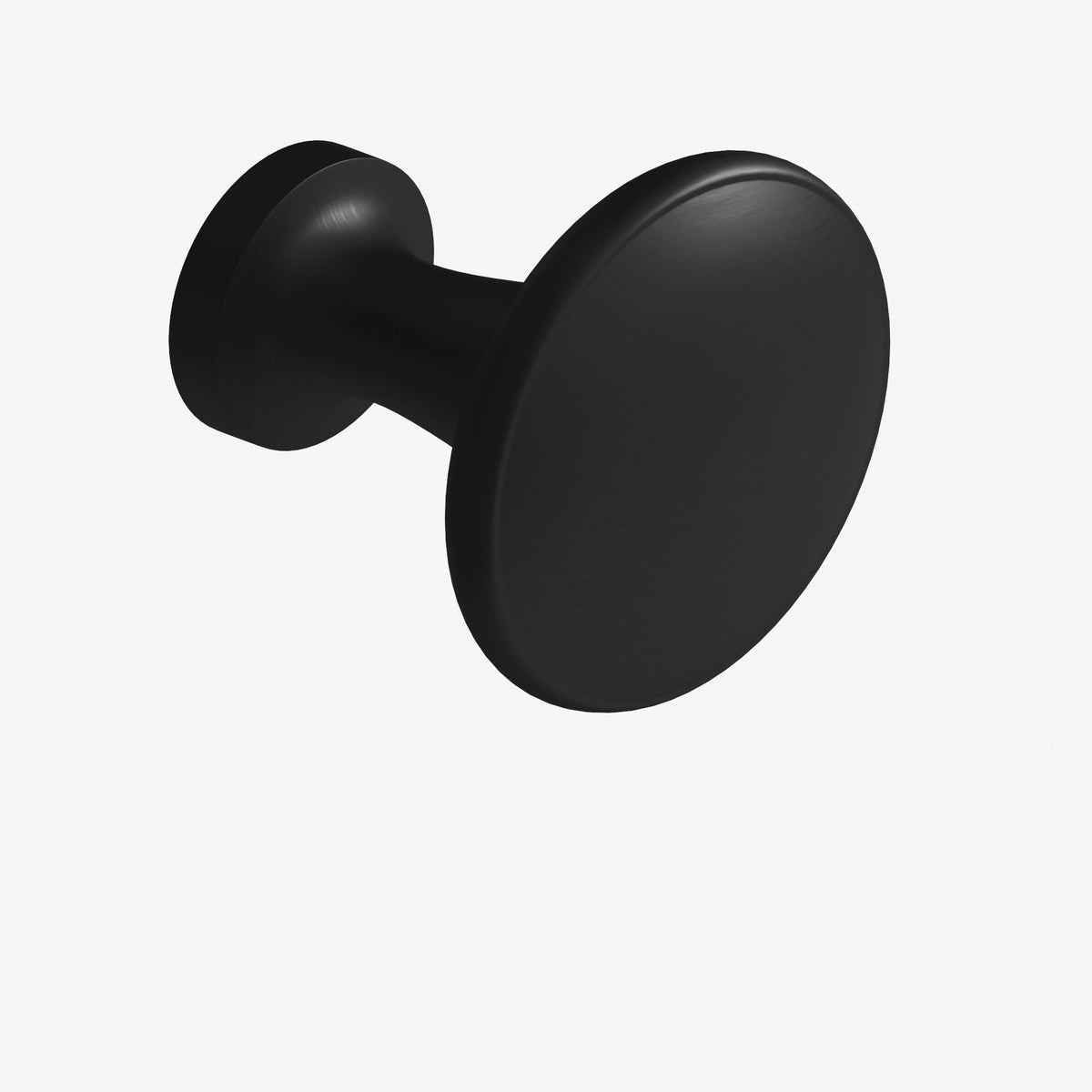 Colonial Bronze 137 Round Flat-Top Knob, 1-1/16 in Diameter - Matte Satin Black