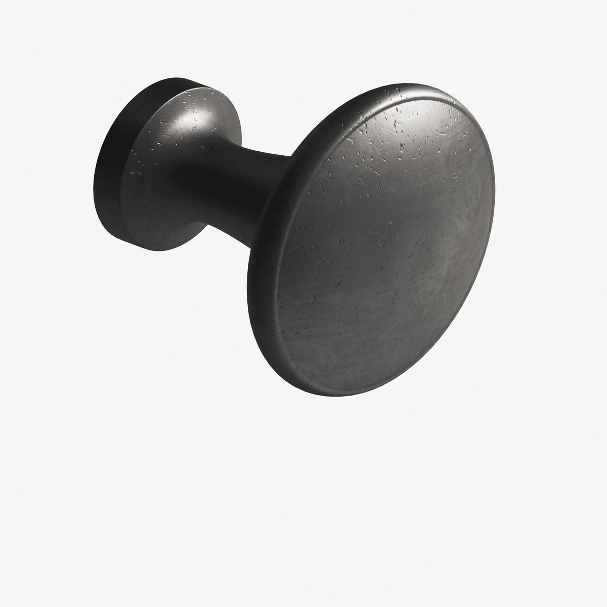 Colonial Bronze 137 Round Flat-Top Knob, 1-1/16 in Diameter - Distressed Satin Black