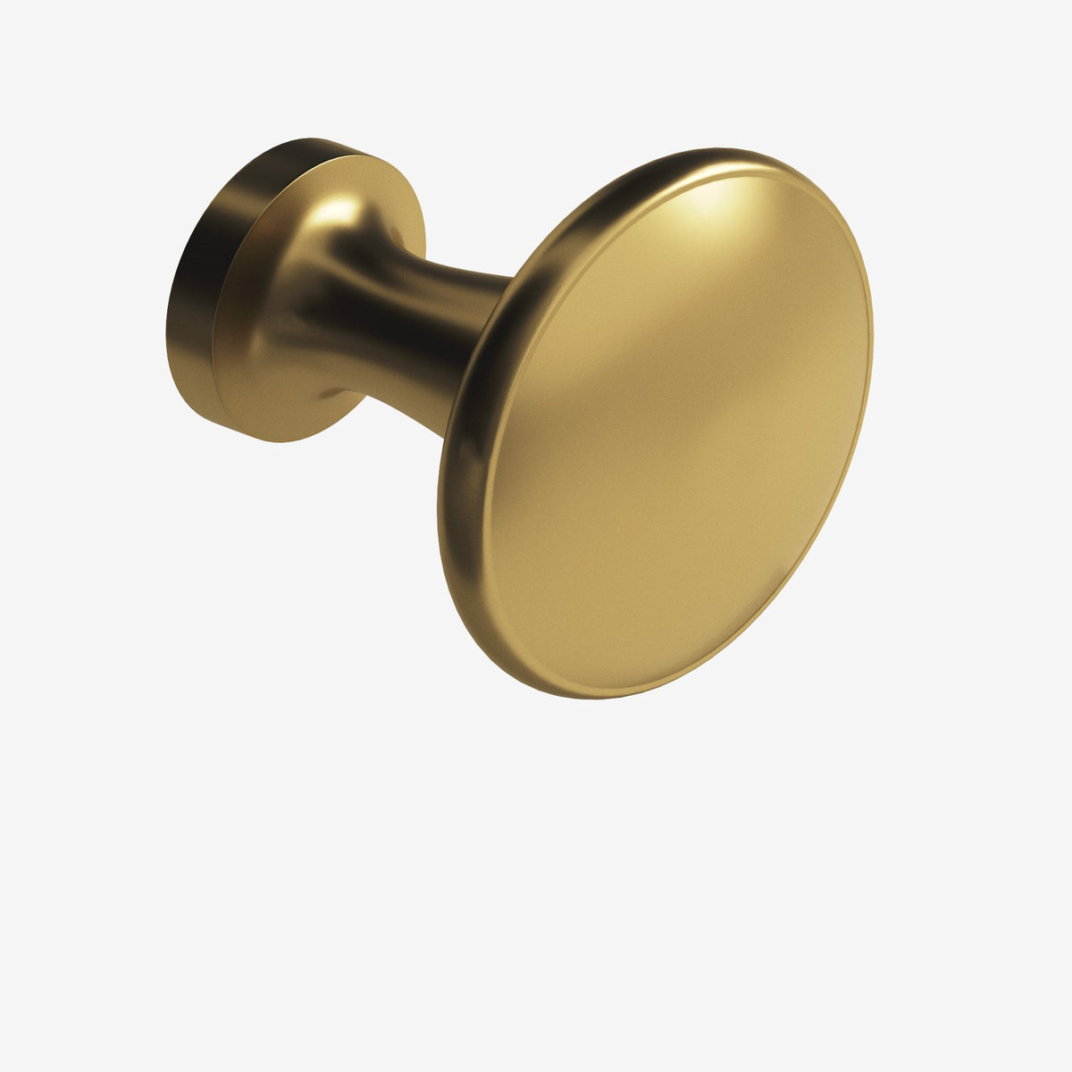 Colonial Bronze 140 Round Flat-Top Knob, 1-3/8 in Diameter - Satin Brass