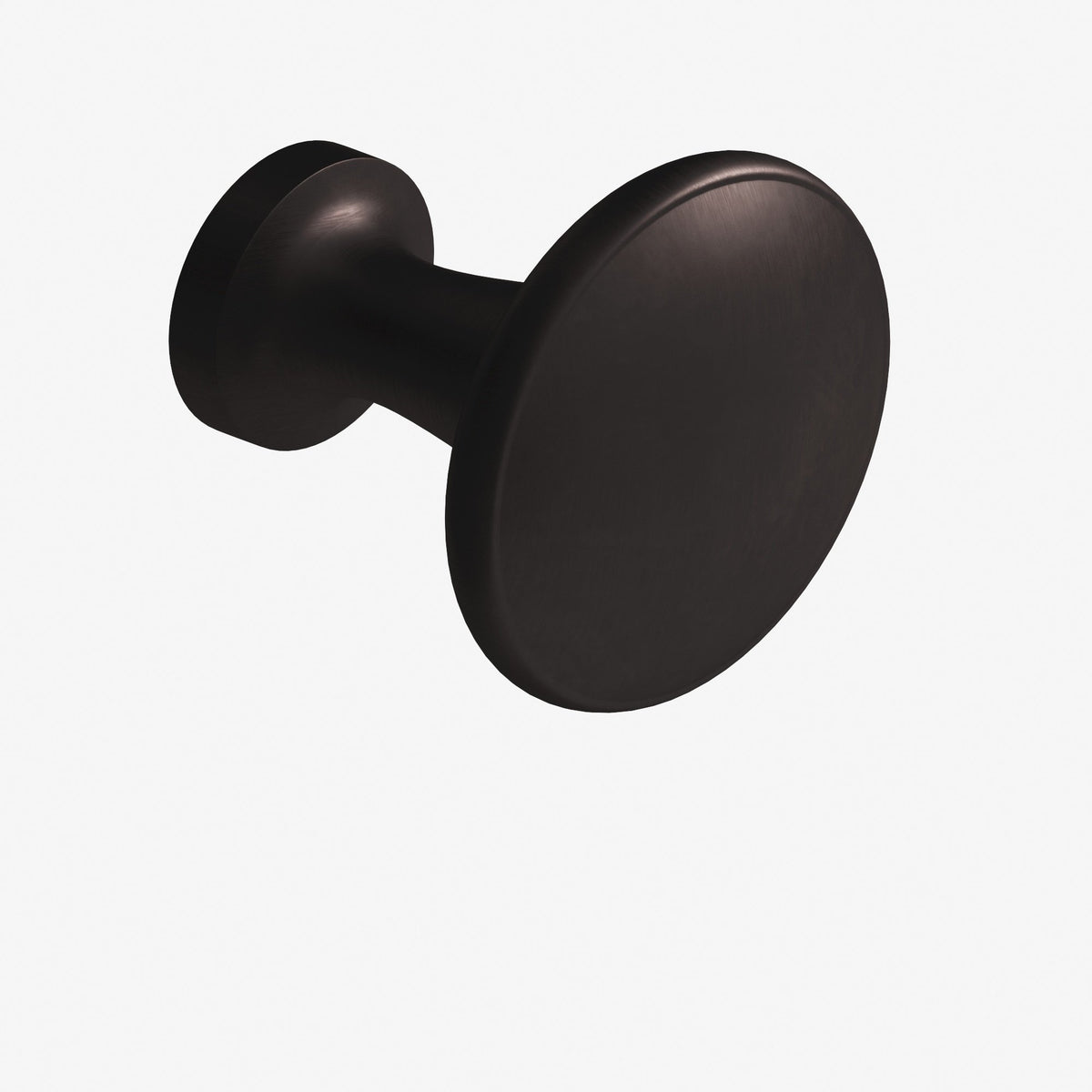 Colonial Bronze 140 Round Flat-Top Knob, 1-3/8 in Diameter - Matte Dark Statuary Bronze