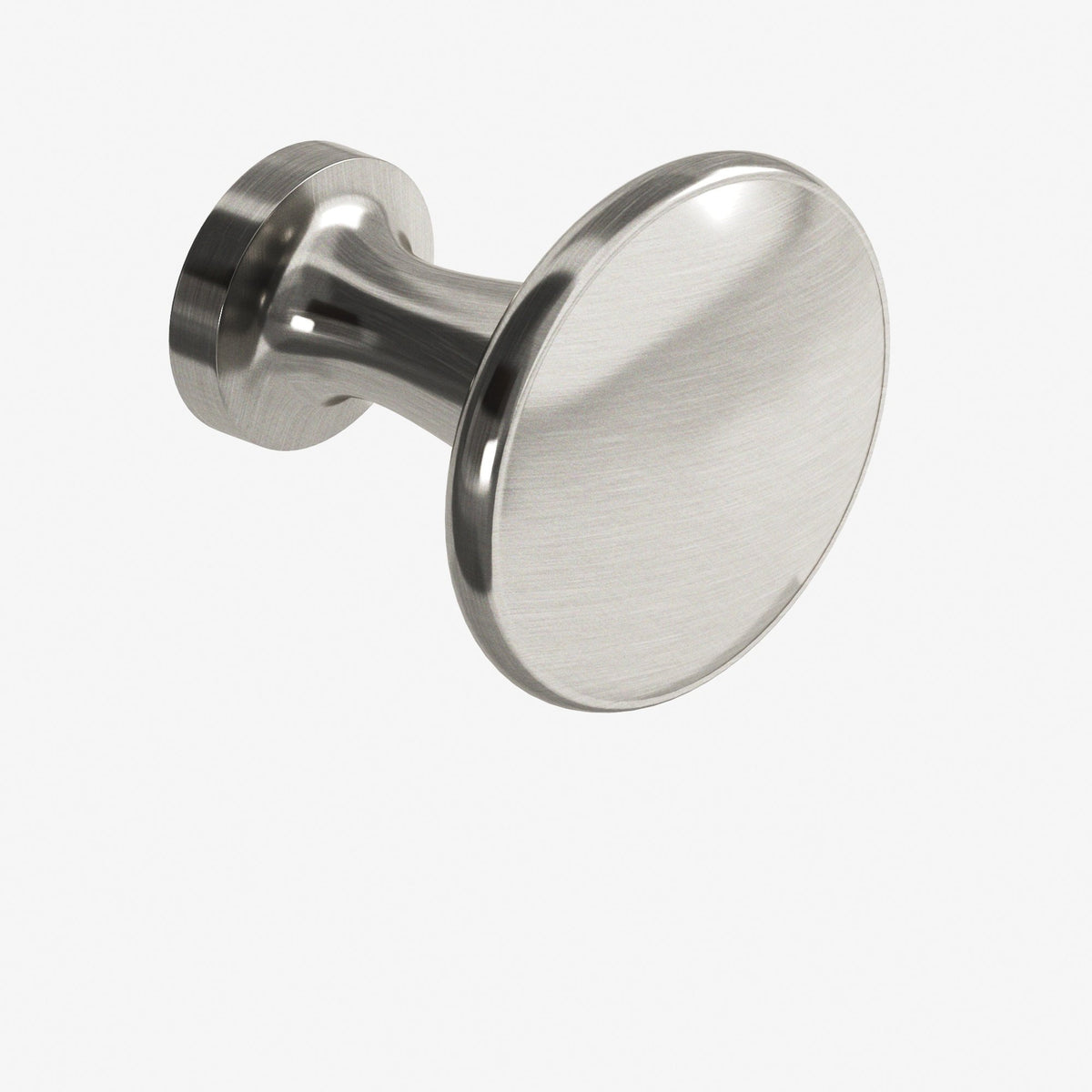 Colonial Bronze 140 Round Flat-Top Knob, 1-3/8 in Diameter - Satin Nickel