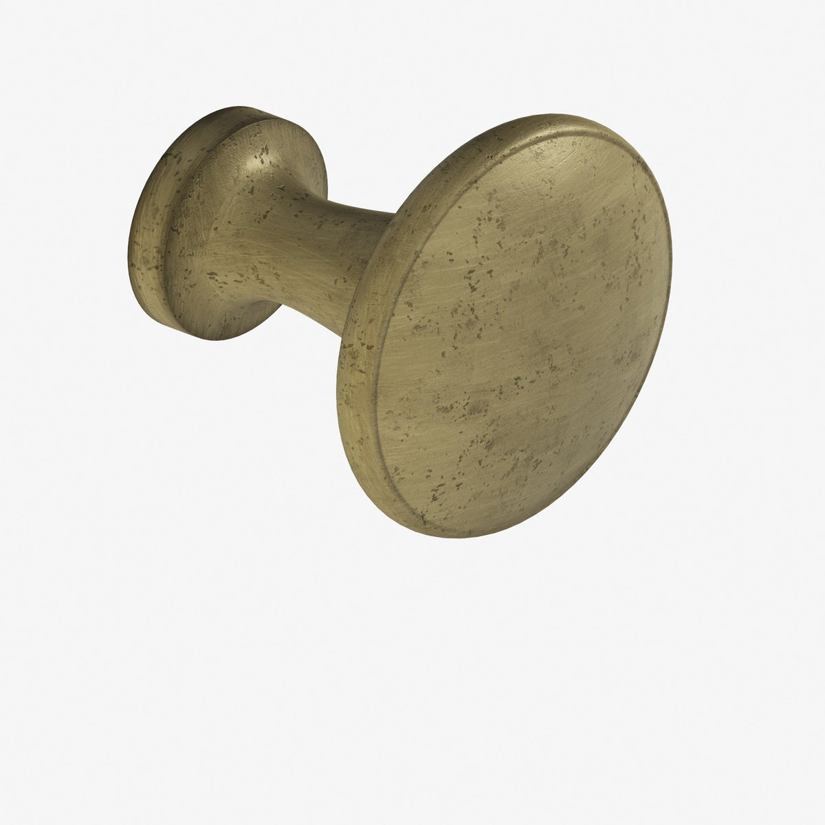 Colonial Bronze 137 Round Flat-Top Knob, 1-1/16 in Diameter - Distressed Antique Brass