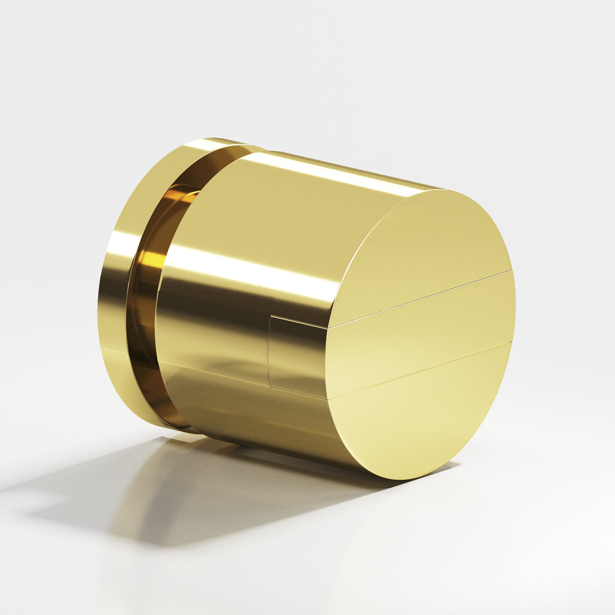 Colonial Bronze 1387 Grooved Striped Cylinder Knob, 1-1/4 in Diameter - Polished Brass