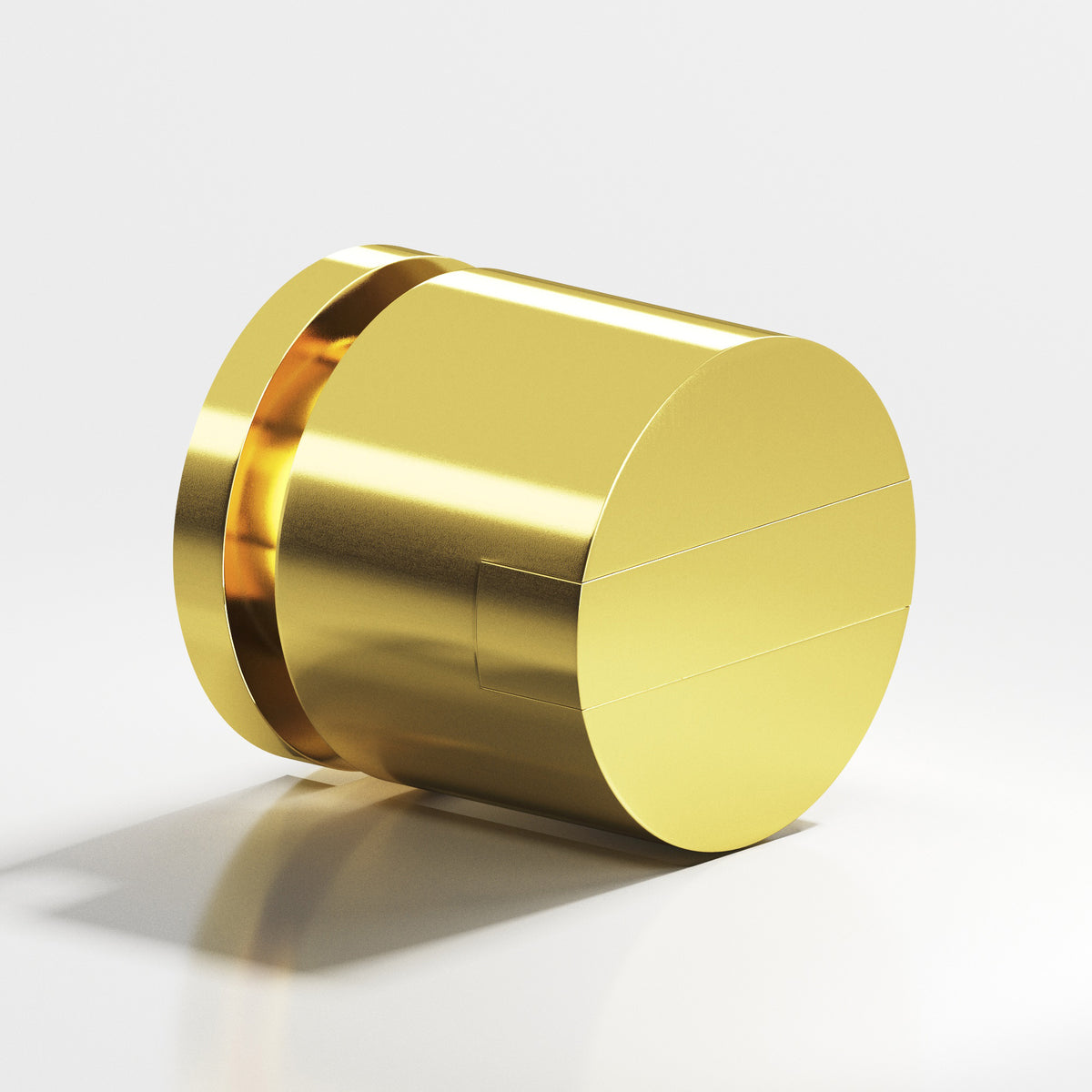 Colonial Bronze 1386 Grooved Striped Cylinder Knob, 1 in Diameter - French Gold