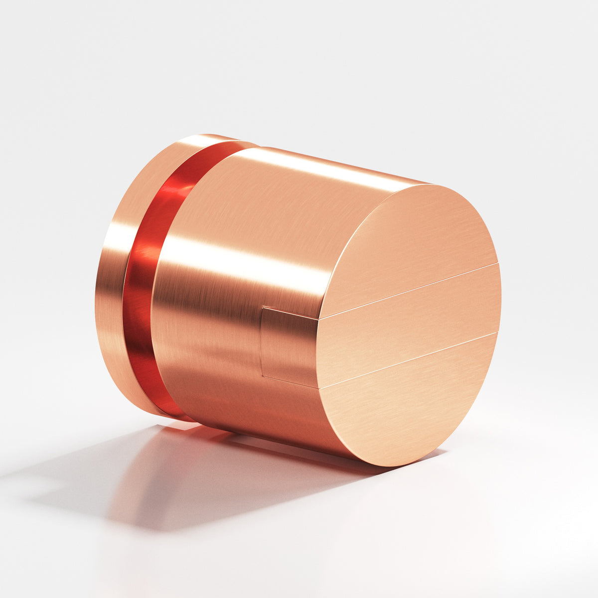 Colonial Bronze 1386 Grooved Striped Cylinder Knob, 1 in Diameter - Satin Copper