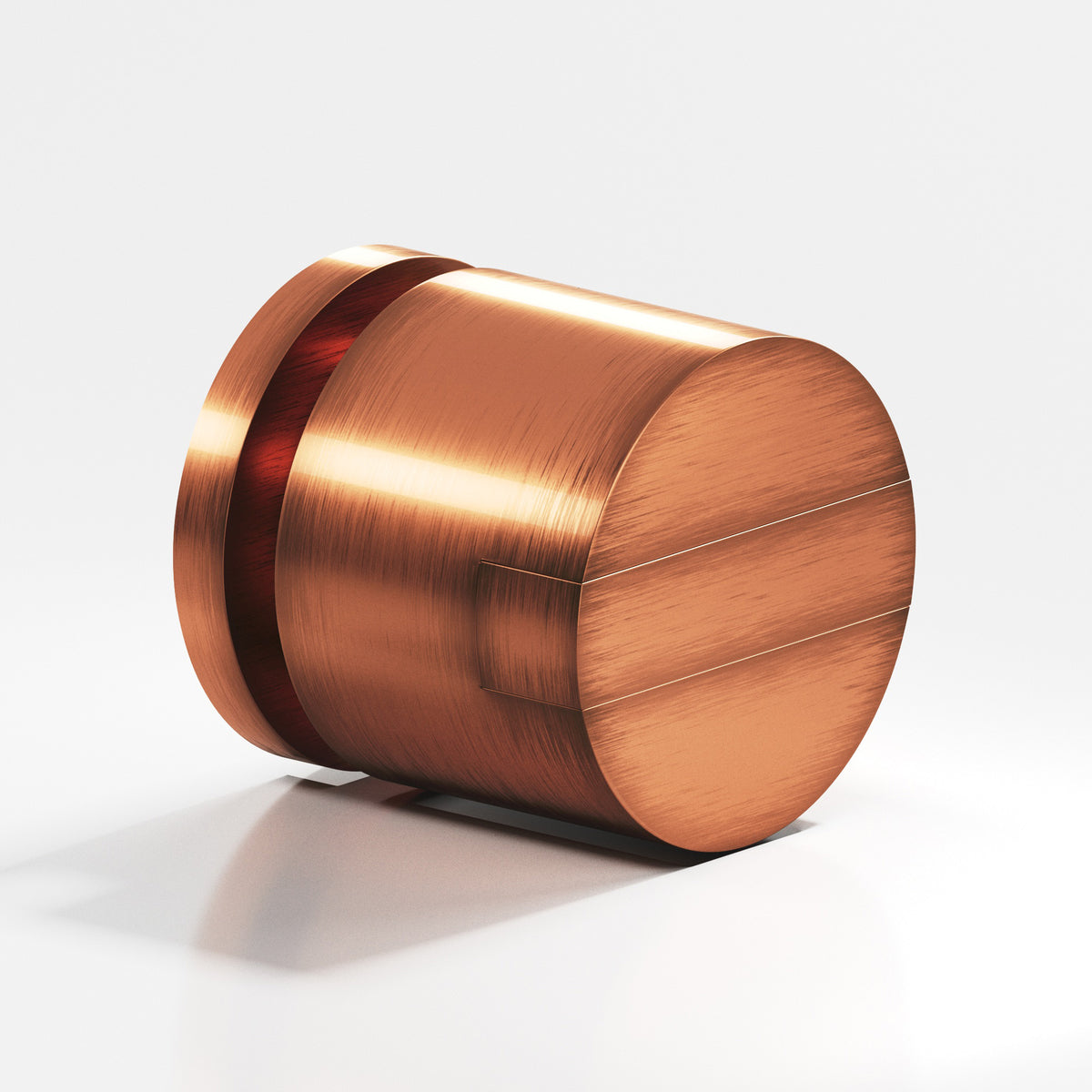 Colonial Bronze 1386 Grooved Striped Cylinder Knob, 1 in Diameter - Antique Copper
