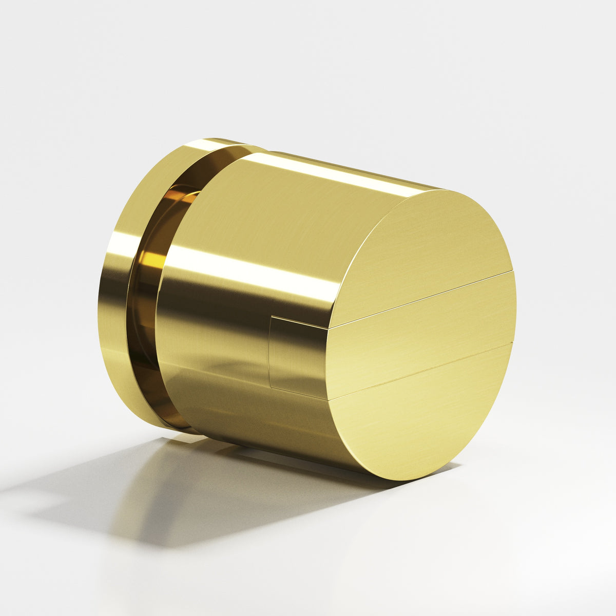 Colonial Bronze 1387 Grooved Striped Cylinder Knob, 1-1/4 in Diameter - Unlacquered Polished Brass