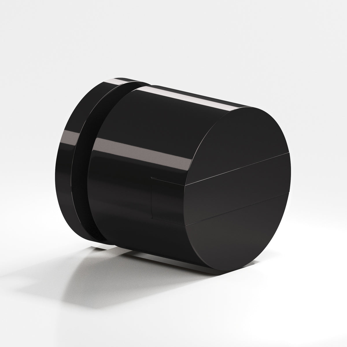 Colonial Bronze 1386 Grooved Striped Cylinder Knob, 1 in Diameter - Satin Black