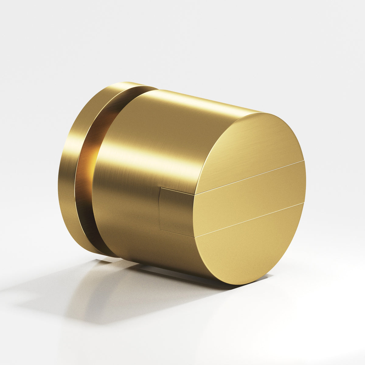 Colonial Bronze 1387 Grooved Striped Cylinder Knob, 1-1/4 in Diameter - Satin Brass