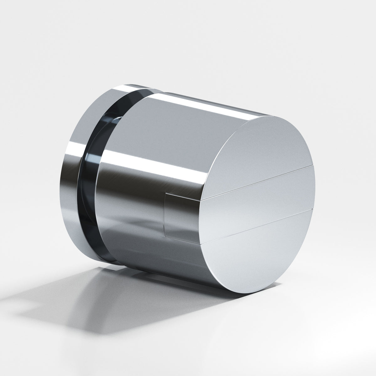 Colonial Bronze 1387 Grooved Striped Cylinder Knob, 1-1/4 in Diameter - Polished Chrome