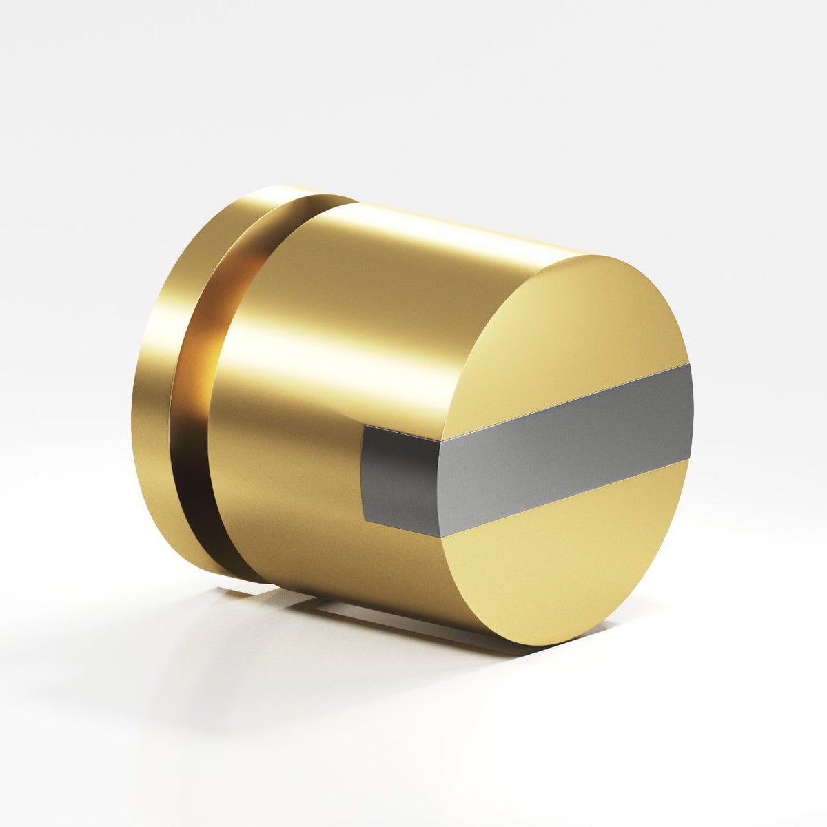 Colonial Bronze 1387 Grooved Striped Cylinder Knob, 1-1/4 in Diameter - Satin Brass / Graphite