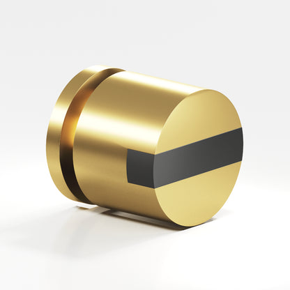 Colonial Bronze 1387BB Grooved Striped Cylinder Back-to-Back Shower Door Knob Kit, 1-1/4 in Diameter - Satin Brass / Matte Graphite