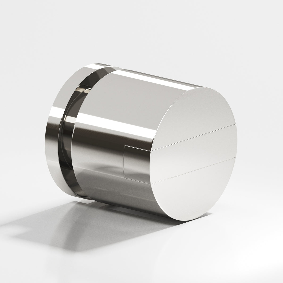Colonial Bronze 1387 Grooved Striped Cylinder Knob, 1-1/4 in Diameter - Polished Nickel
