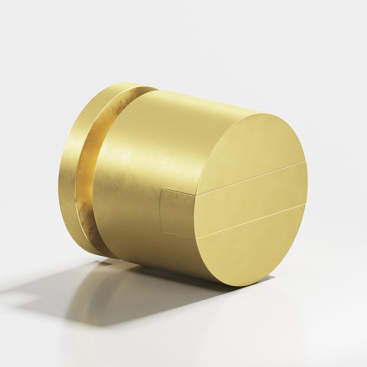 Colonial Bronze 1387 Grooved Striped Cylinder Knob, 1-1/4 in Diameter - Matte Satin Brass