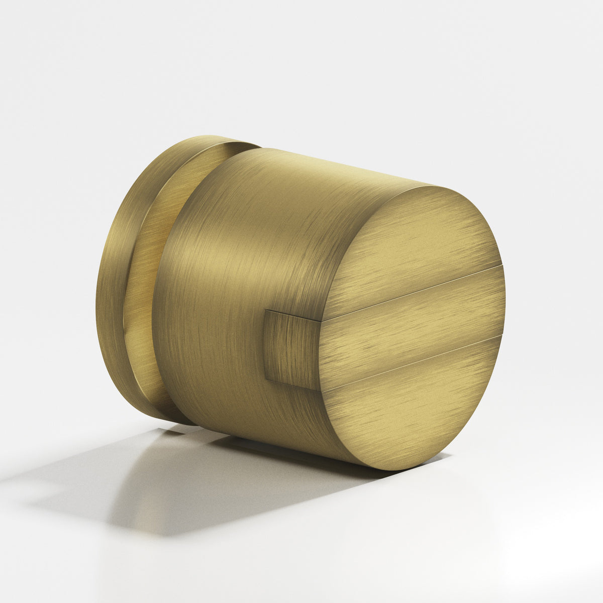 Colonial Bronze 1386 Grooved Striped Cylinder Knob, 1 in Diameter - Matte Antique Satin Brass