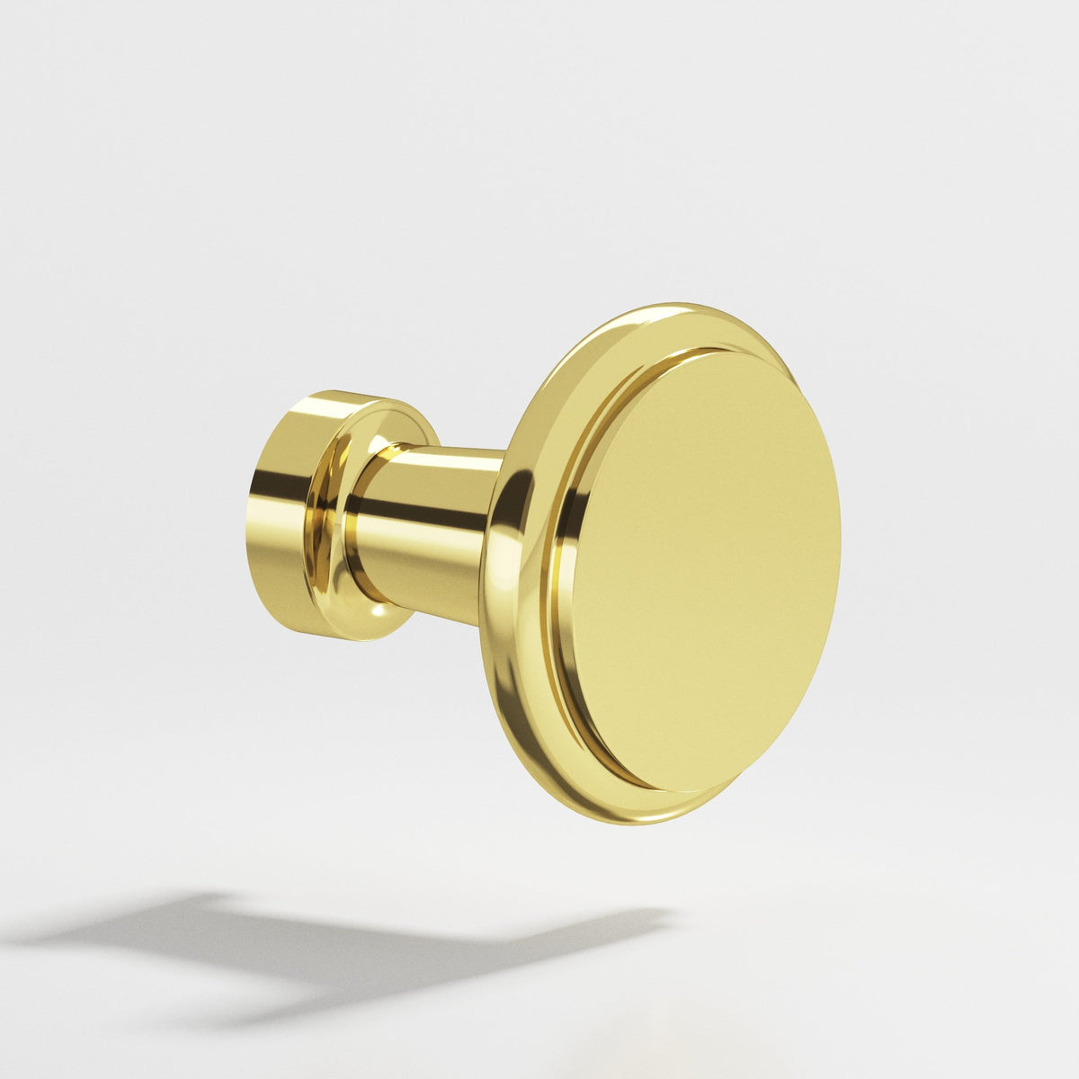 Colonial Bronze 138 Round Stepped Knob, 1-1/16 in Diameter - Polished Brass