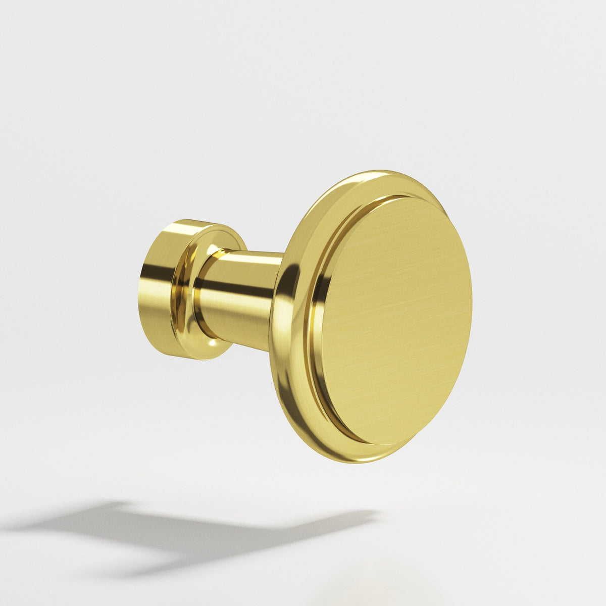 Colonial Bronze 138 Round Stepped Knob, 1-1/16 in Diameter - Unlacquered Polished Brass