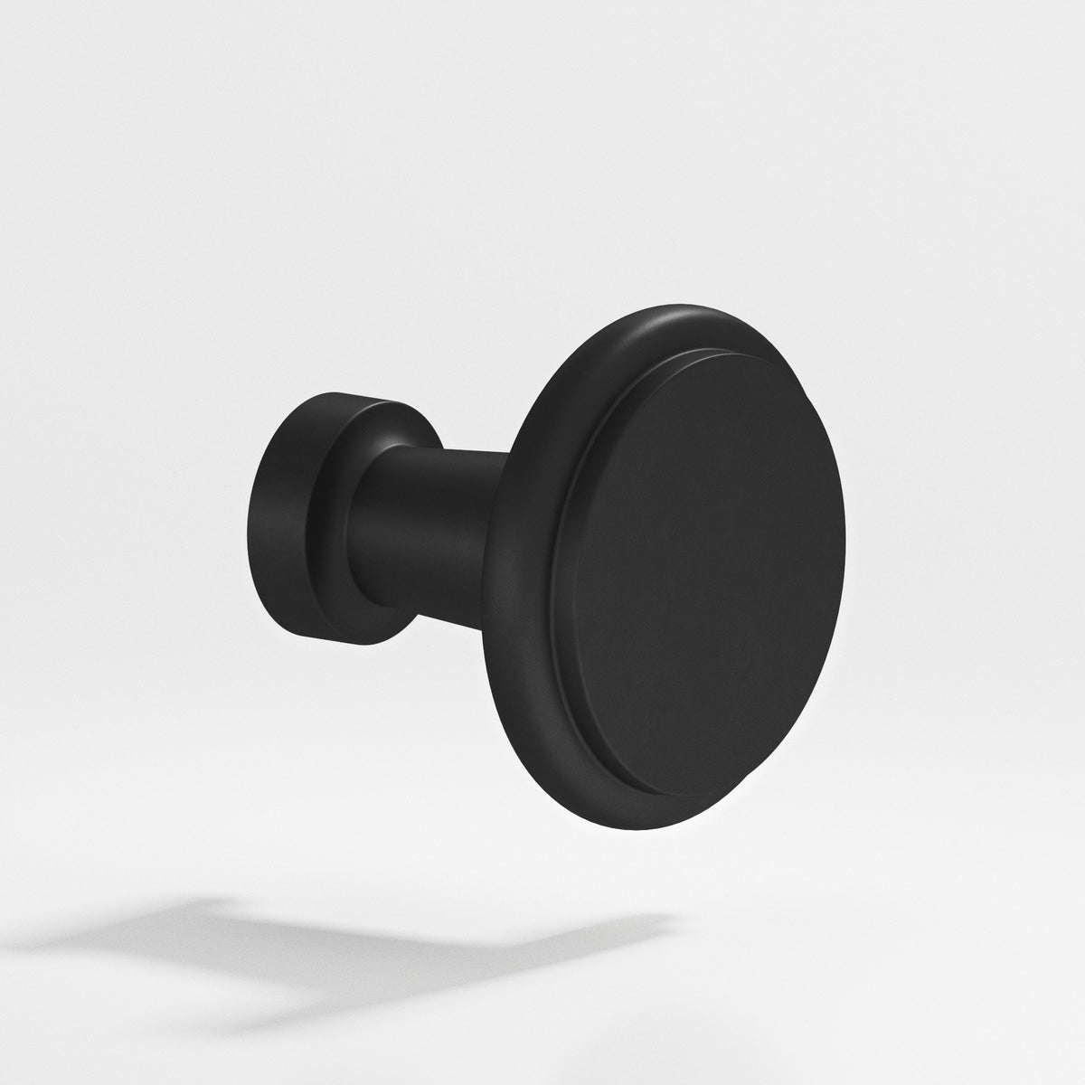 Colonial Bronze 138 Round Stepped Knob, 1-1/16 in Diameter - Matte Satin Black