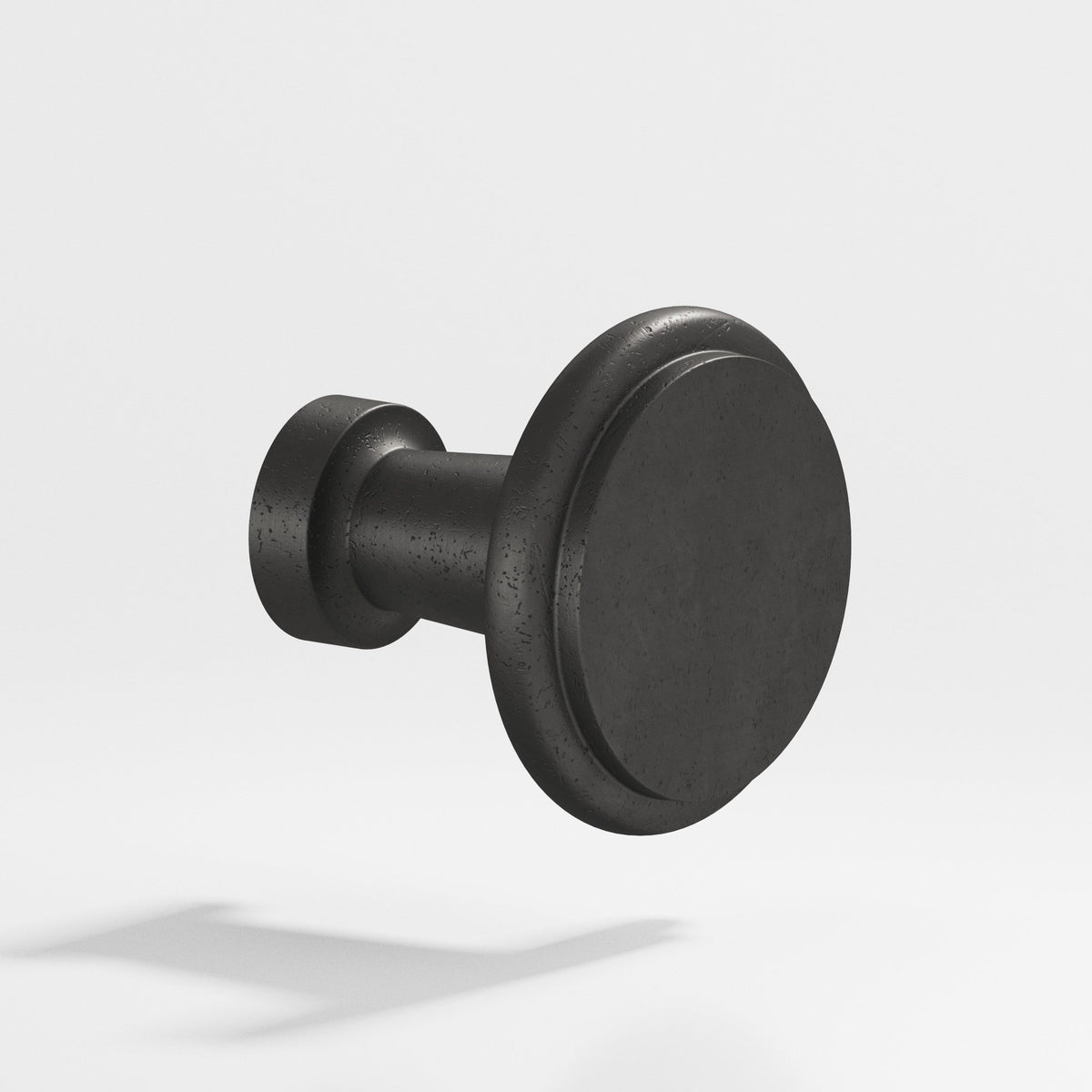 Colonial Bronze 138 Round Stepped Knob, 1-1/16 in Diameter - Distressed Satin Black