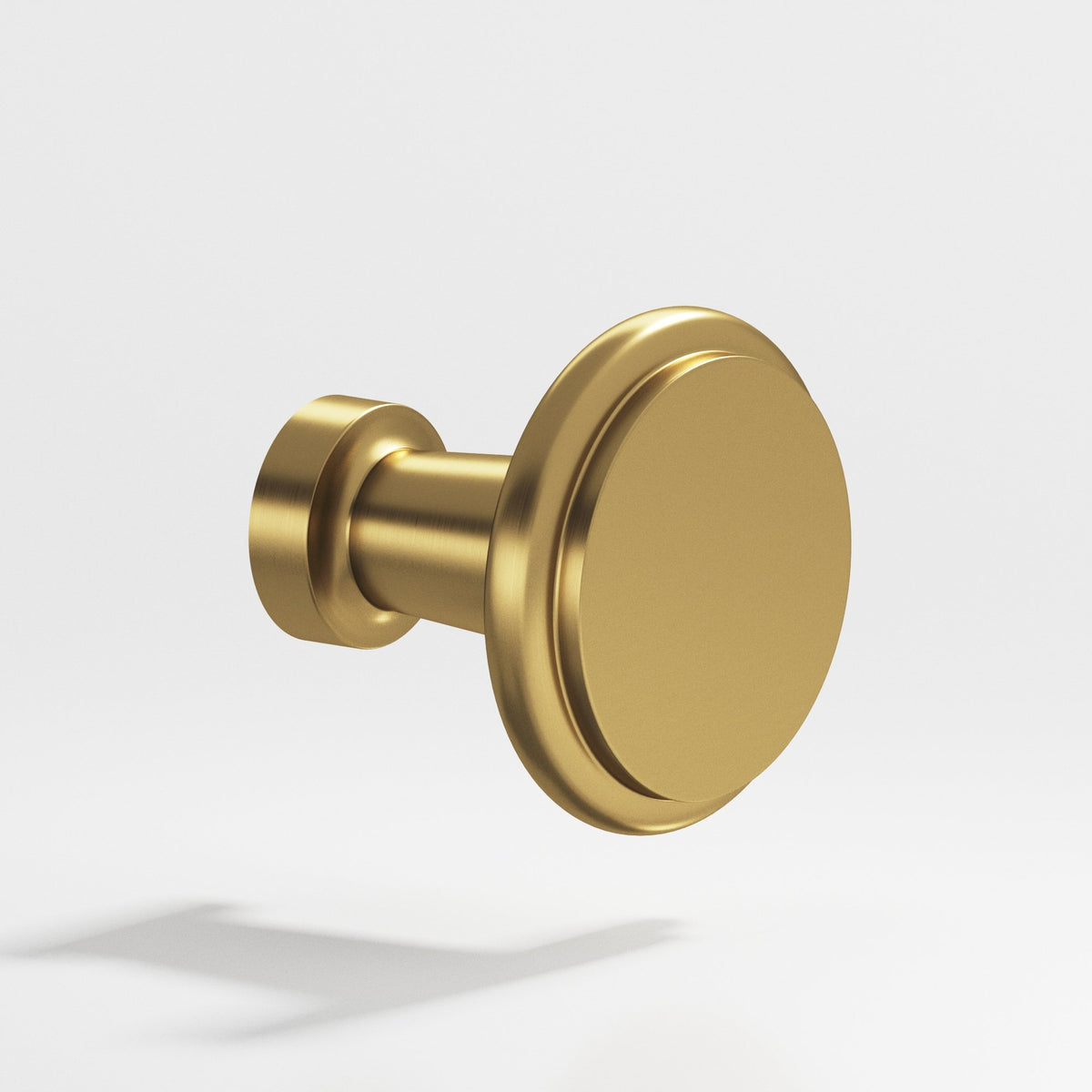 Colonial Bronze 138 Round Stepped Knob, 1-1/16 in Diameter - Satin Brass