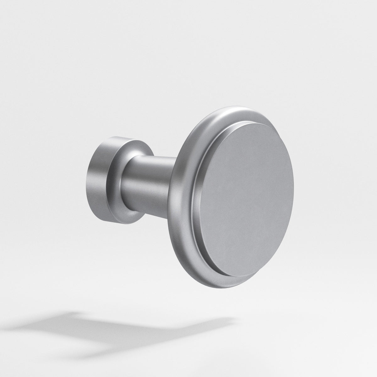 Colonial Bronze 138 Round Stepped Knob, 1-1/16 in Diameter - Matte Satin Chrome