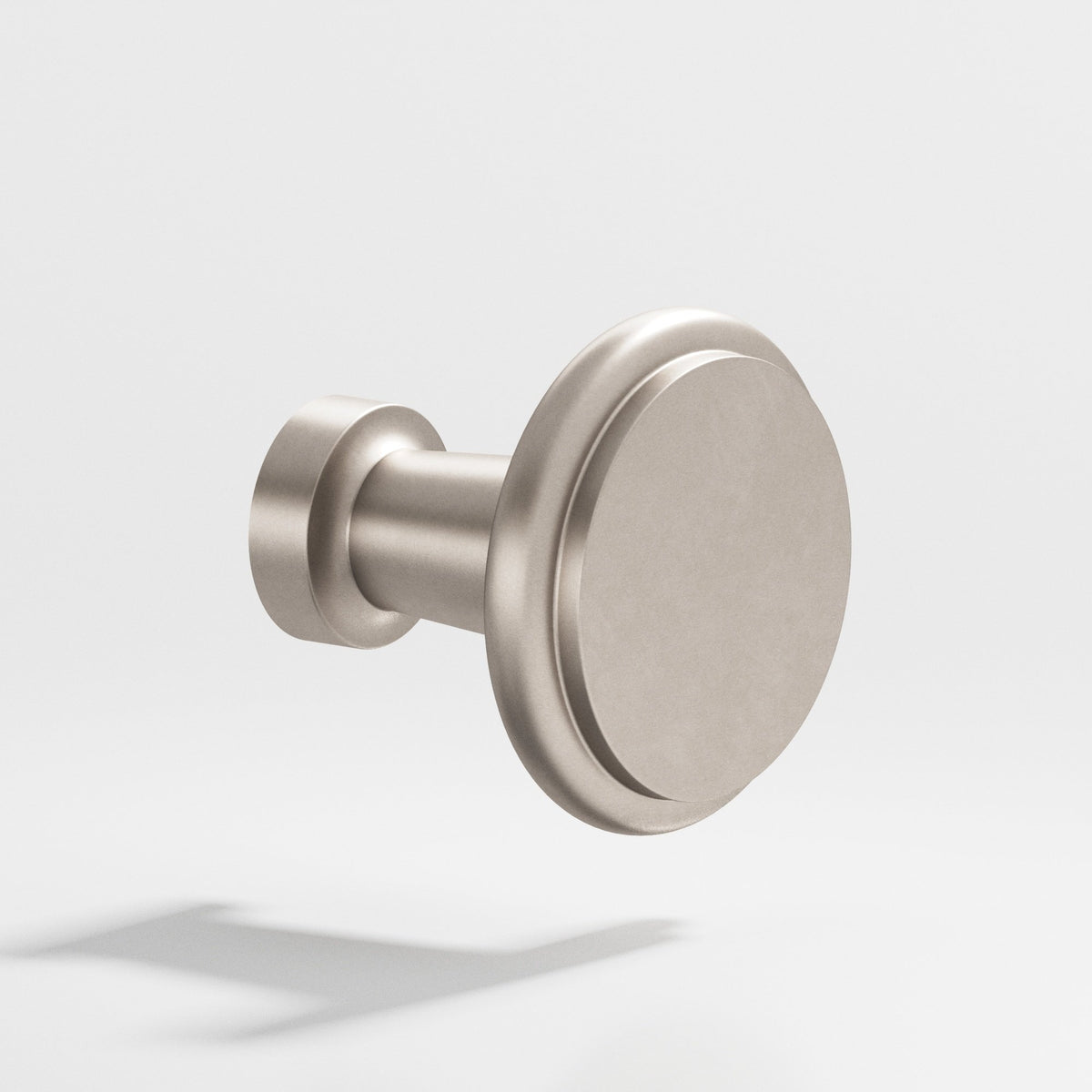 Colonial Bronze 138 Round Stepped Knob, 1-1/16 in Diameter - Matte Satin Nickel