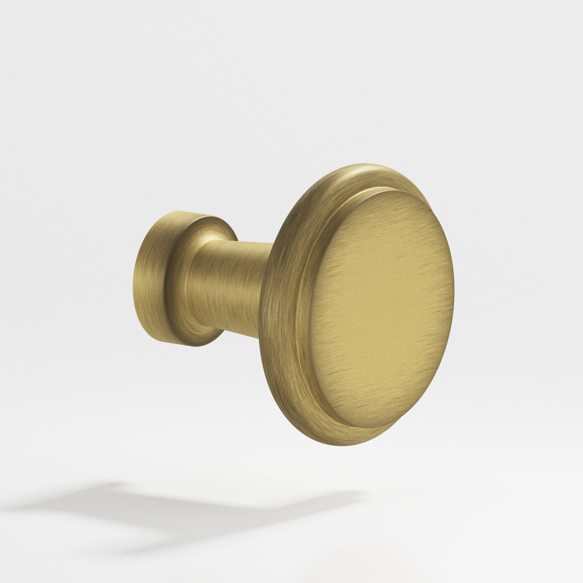 Colonial Bronze 138 Round Stepped Knob, 1-1/16 in Diameter - Matte Antique Satin Brass