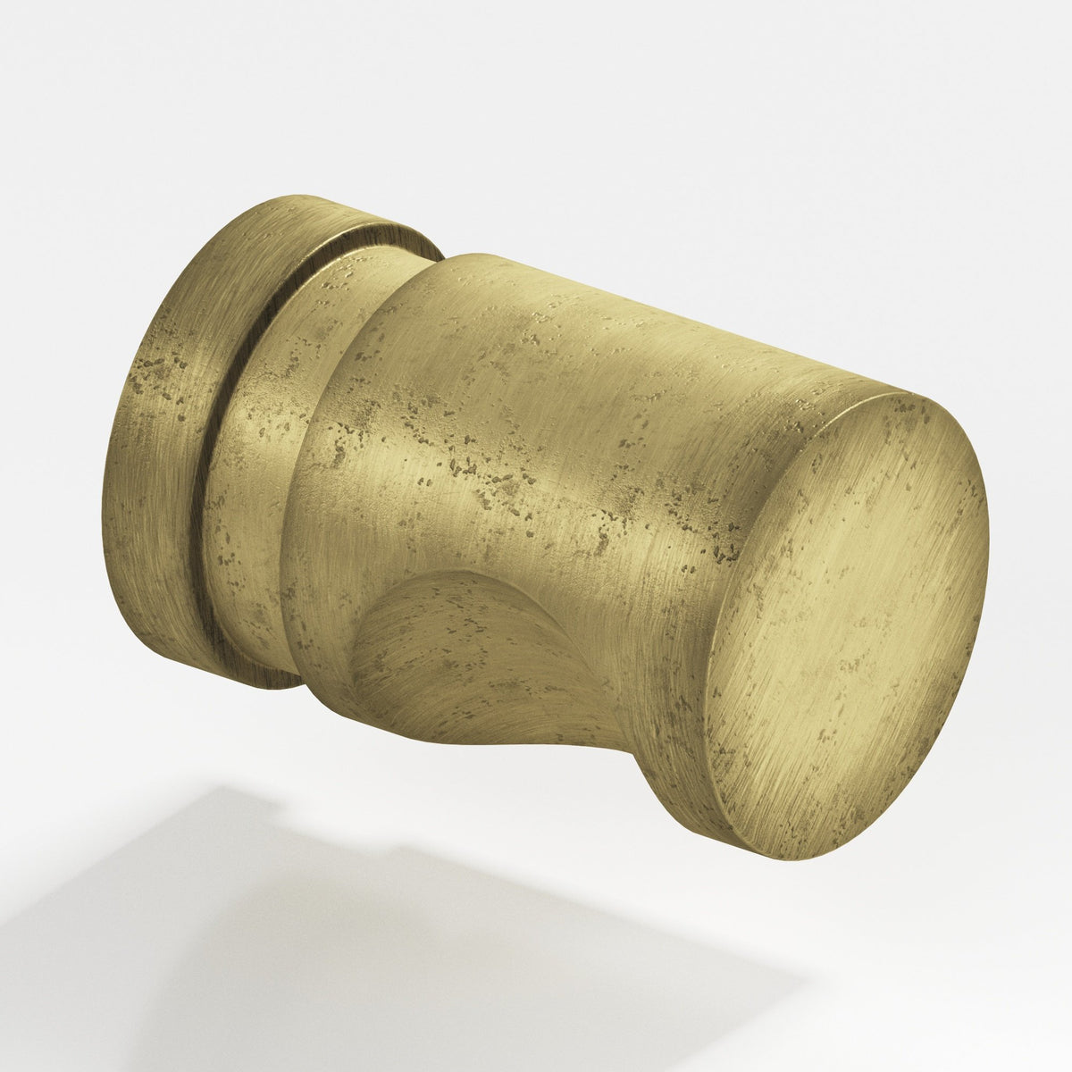 Colonial Bronze 141 Grooved Cylinder Knob, 1/2 in Diameter - Distressed Antique Brass