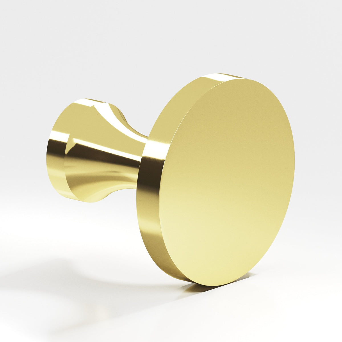 Colonial Bronze 170 Disc Knob with Flared Post, 3/4 in Diameter - Polished Brass