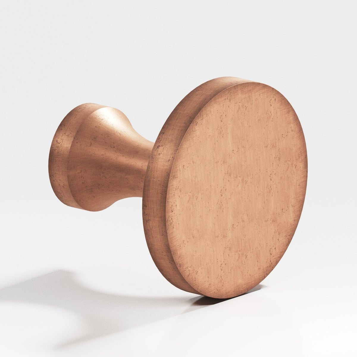 Colonial Bronze 170 Disc Knob with Flared Post, 3/4 in Diameter - Distressed Antique Copper