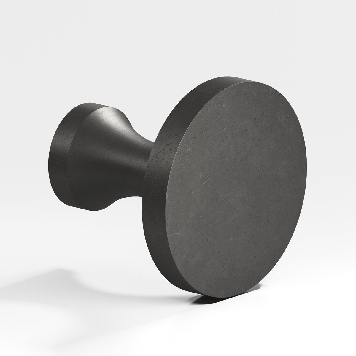 Colonial Bronze 172 Disc Knob with Flared Post, 1-1/2 in Diameter - Distressed Satin Black