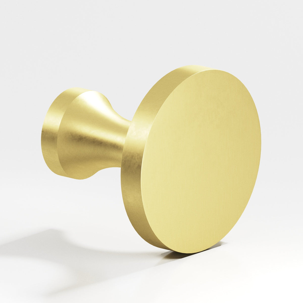 Colonial Bronze 170 Disc Knob with Flared Post, 3/4 in Diameter - Matte Satin Brass