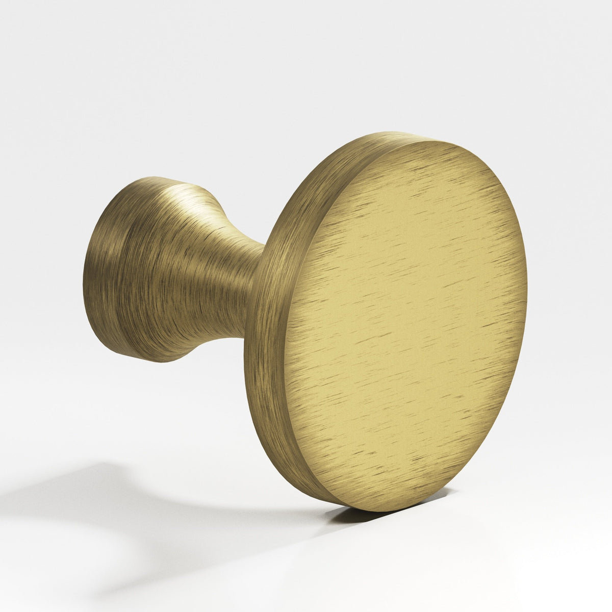 Colonial Bronze 170 Disc Knob with Flared Post, 3/4 in Diameter - Matte Antique Satin Brass