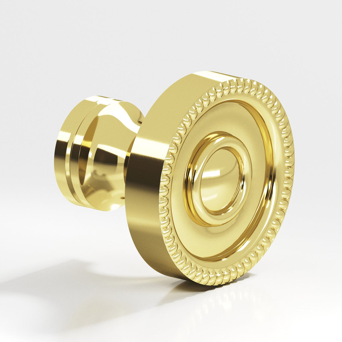 Colonial Bronze 173 Beaded Rosette Knob, 1-1/8 in Diameter - Polished Brass