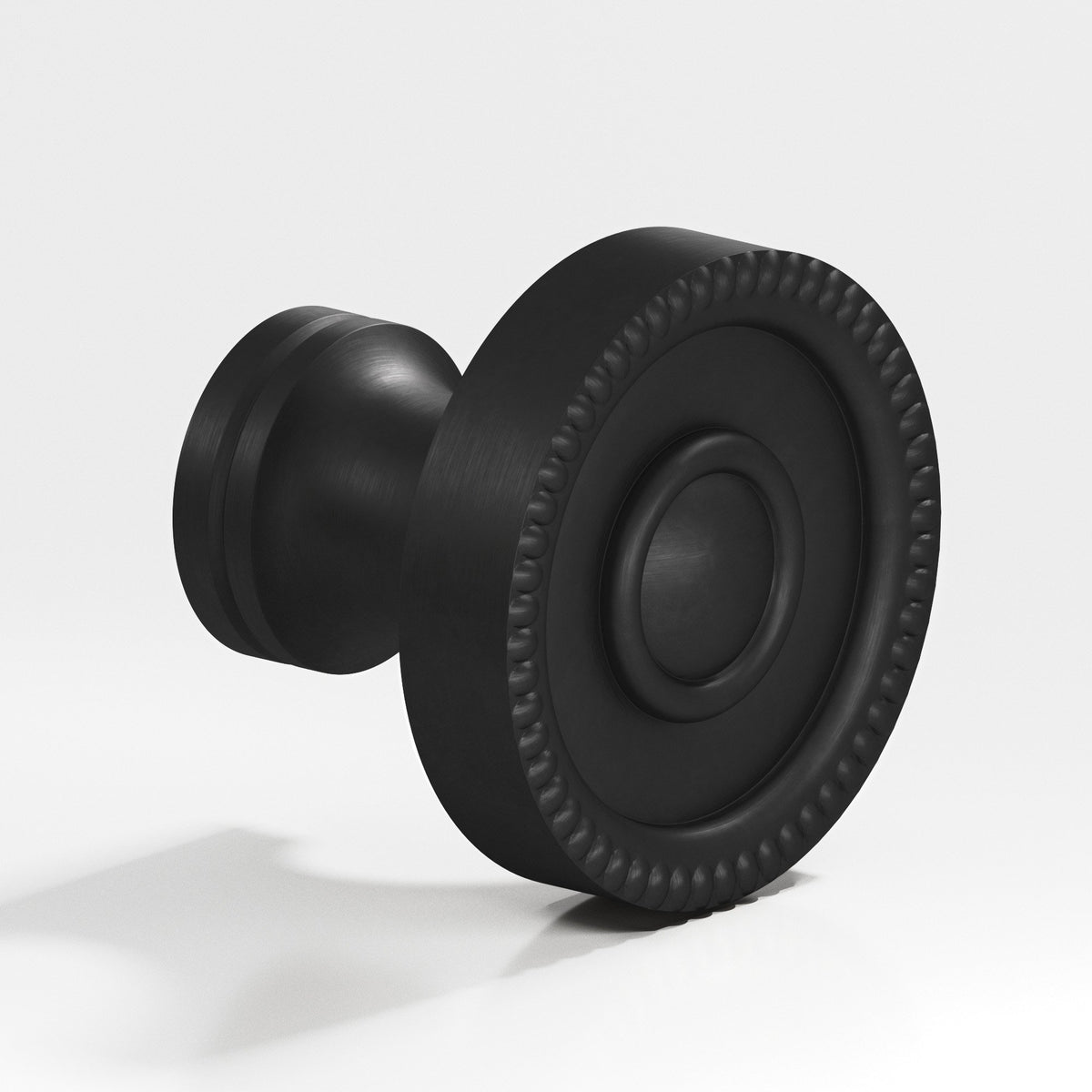 Colonial Bronze 173 Beaded Rosette Knob, 1-1/8 in Diameter - Matte Satin Black