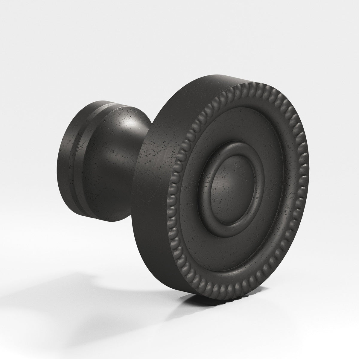 Colonial Bronze 173 Beaded Rosette Knob, 1-1/8 in Diameter - Distressed Satin Black