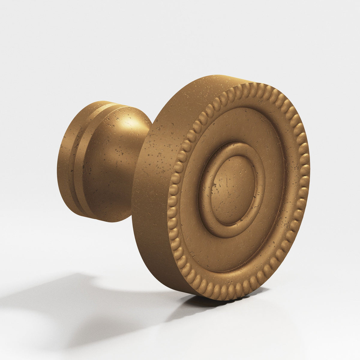 Colonial Bronze 173 Beaded Rosette Knob, 1-1/8 in Diameter - Distressed Light Statuary Bronze