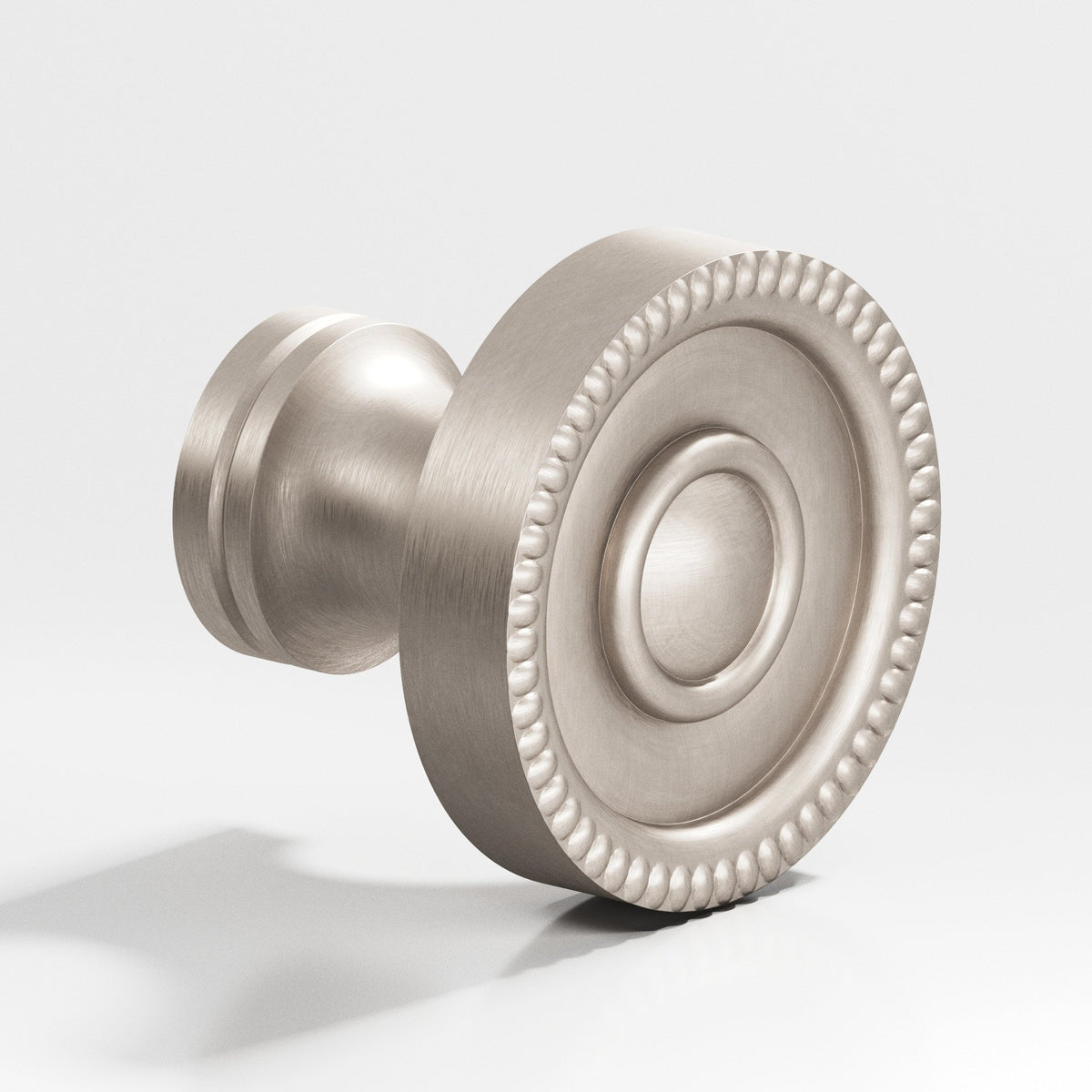 Colonial Bronze 173 Beaded Rosette Knob, 1-1/8 in Diameter - Matte Satin Nickel