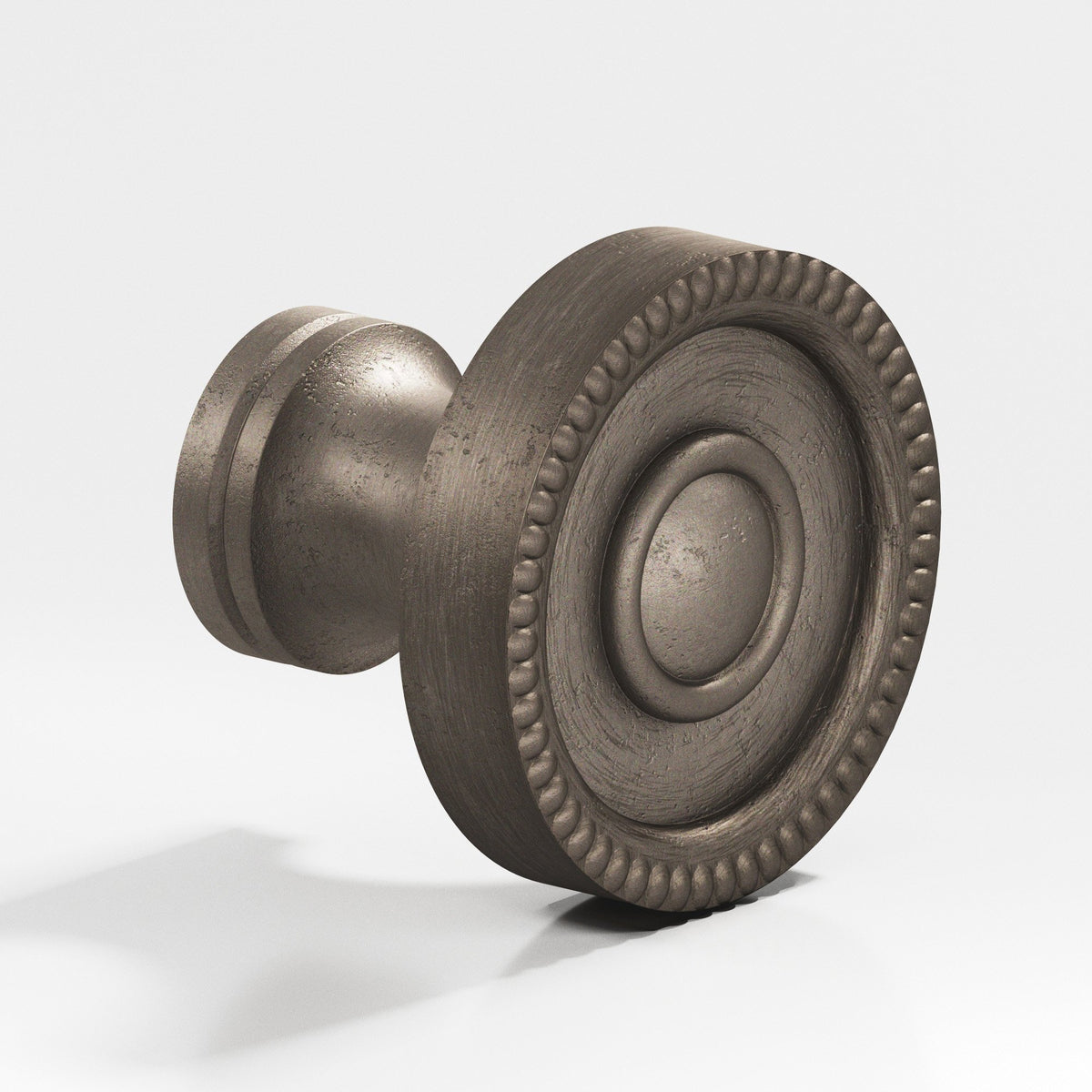 Colonial Bronze 173 Beaded Rosette Knob, 1-1/8 in Diameter - Distressed Pewter